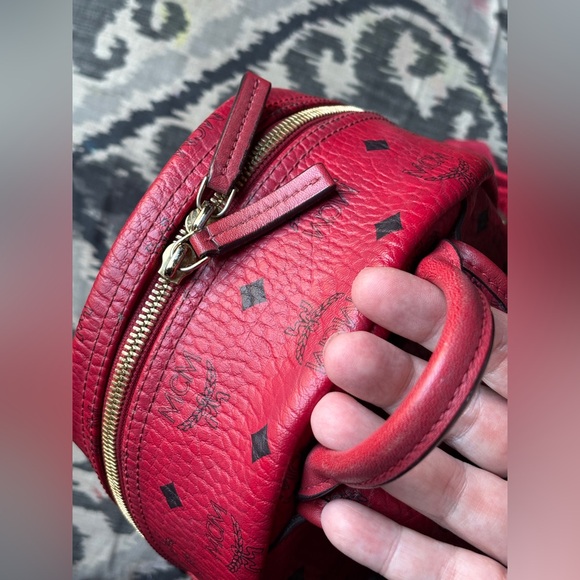 Authenticated MCM Backpack, Red - Picture 8 of 15